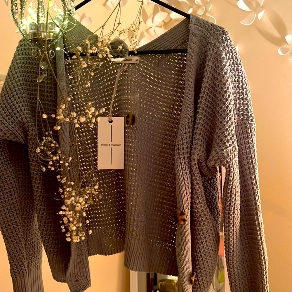 moon and maddison sage green sweater